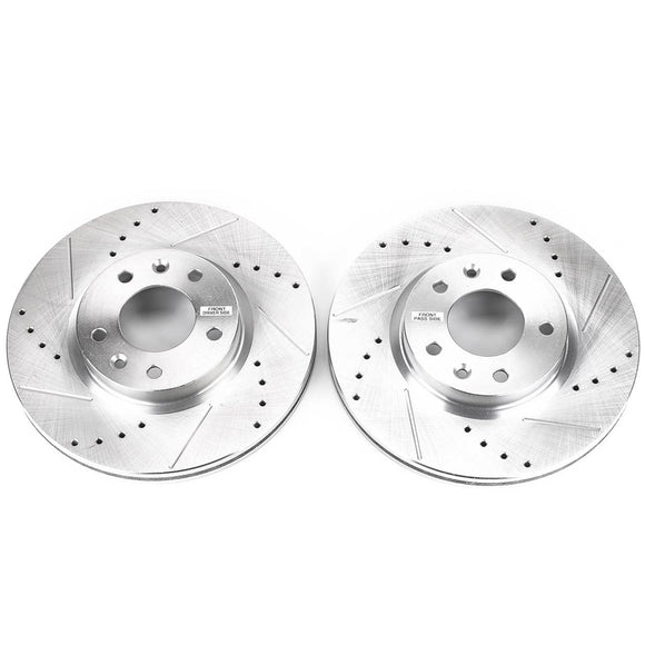 PowerStop Evolution Drilled Slotted Rotors Pair Front For Lincoln Zephyr