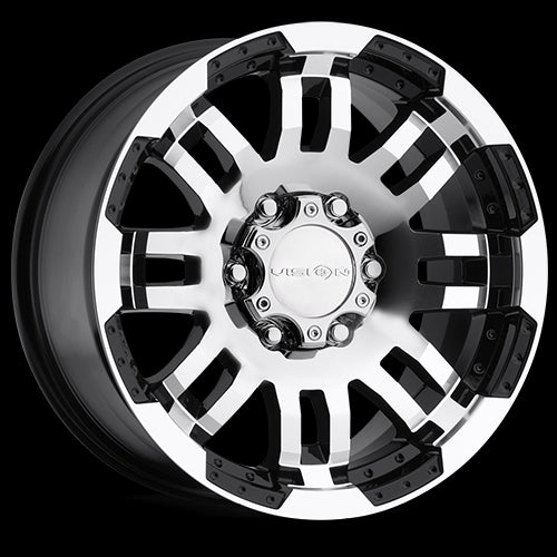 18x9 Vision 375 Warrior Black Machined Face 6x139.7 6x5.5 ET18 Wheel Rim