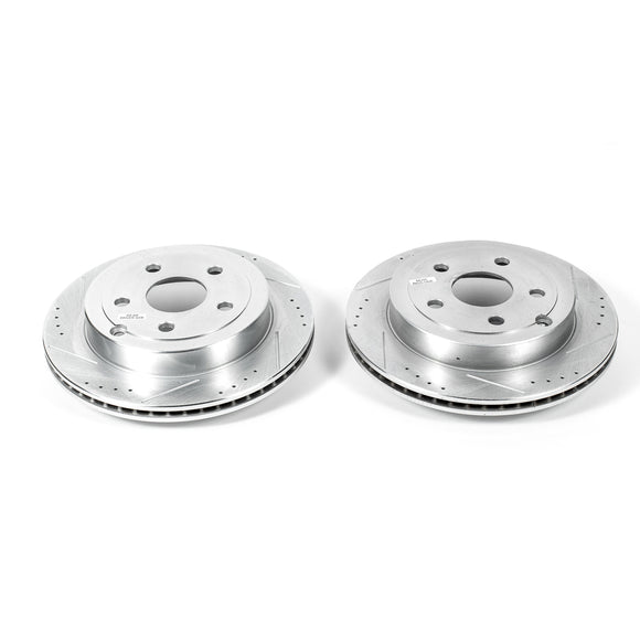 PowerStop Evolution Drilled Slotted Rotors Pair Rear For Pontiac G8