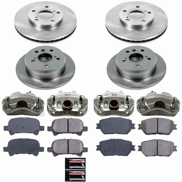 PowerStop OE Stock Replacement Low-Dust Ceramic Brake Pad, Rotor and Caliper Kit