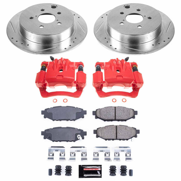 PowerStop Z23 Daily Driver Carbon-Fiber Ceramic Pads Drilled & Slotted Rotor & C