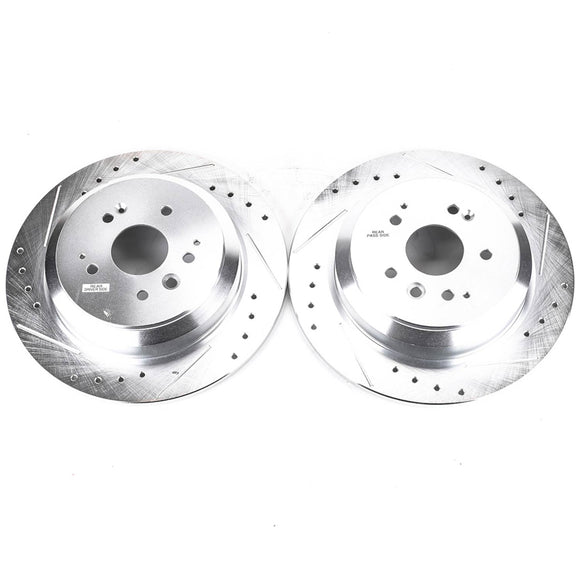 PowerStop Evolution Drilled Slotted Rotors Pair Rear For Acura MDX