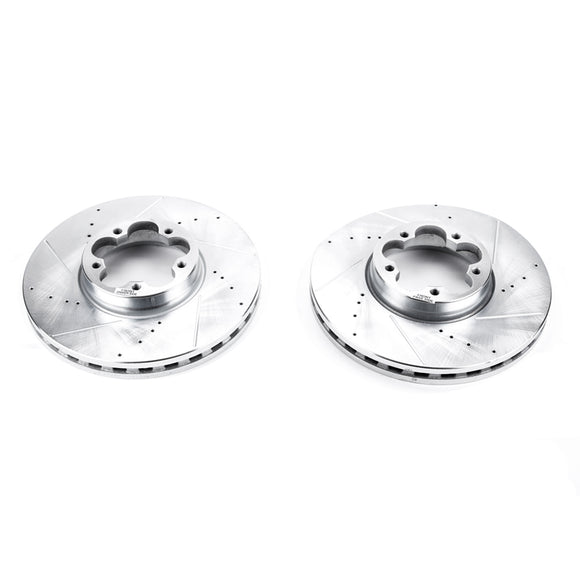 PowerStop Evolution Drilled Slotted Rotors Pair Front For Ford Transit-350 HD