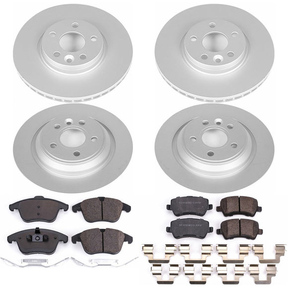 PowerStop Genuine Geomet Coated Rotor and Carbon-Fiber Ceramic Brake Pad Kit