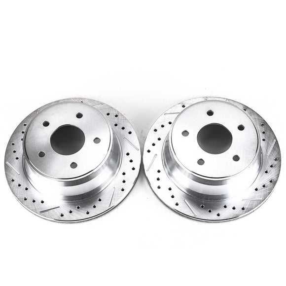 PowerStop Evolution Drilled Slotted Rotors Pair Rear For Chevrolet Blazer