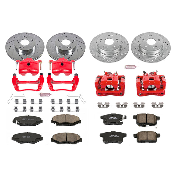 PowerStop Z23 Daily Driver Carbon-Fiber Ceramic Pads Drilled & Slotted Rotor & C