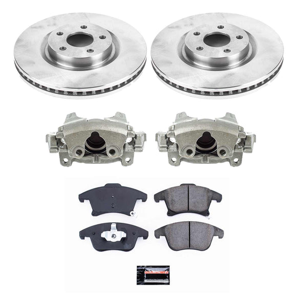 PowerStop OE Stock Replacement Low-Dust Ceramic Brake Pad, Rotor and Caliper Kit