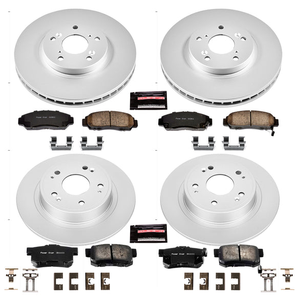 PowerStop Genuine Geomet Coated Rotor and Low-Dust Ceramic Brake Pad Kit