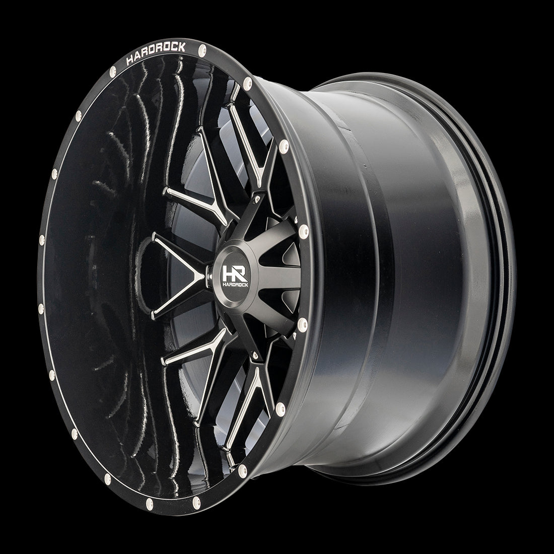 24x14 Hardrock Affliction Gloss Black Milled 5x127/139.7 ET-76 wheel/rim