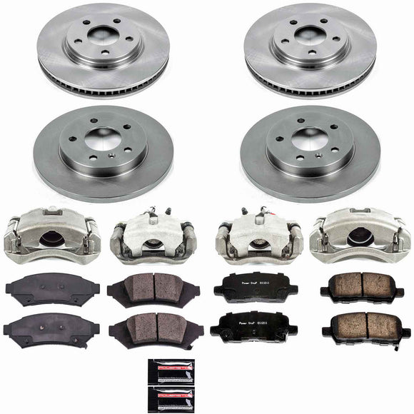 PowerStop OE Stock Replacement Low-Dust Ceramic Brake Pad, Rotor and Caliper Kit