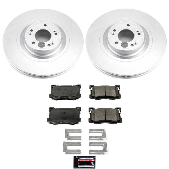 PowerStop Genuine Geomet Coated Rotor and Low-Dust Ceramic Brake Pad Kit