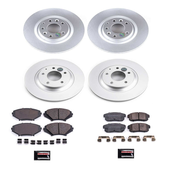 PowerStop Genuine Geomet Coated Rotor and Low-Dust Ceramic Brake Pad Kit