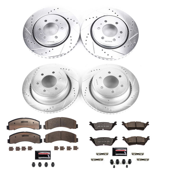 PowerStop Z36 Carbon-Fiber Ceramic Brake Pad with Drilled and Slotted Rotor Kit