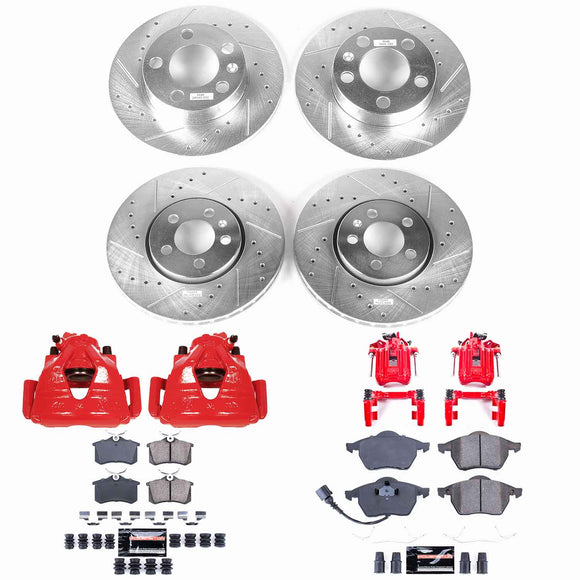 PowerStop Z23 Daily Driver Carbon-Fiber Ceramic Pads Drilled & Slotted Rotor & C