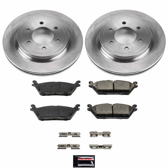 PowerStop OE Stock Replacement Low-Dust Ceramic Brake Pad and Rotor Kit