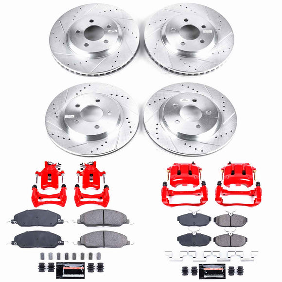 PowerStop Z23 Daily Driver Carbon-Fiber Ceramic Pads Drilled & Slotted Rotor & C