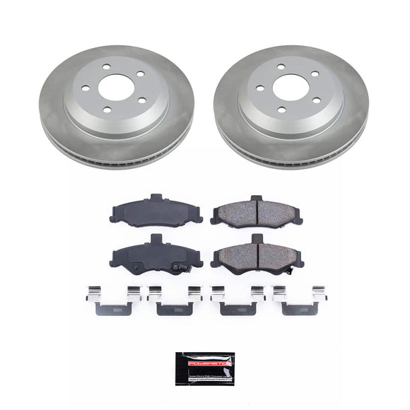 PowerStop Semi-Coated Rotor and Low-Dust Ceramic Brake Pad Kit