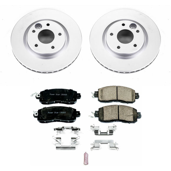 PowerStop Genuine Geomet Coated Rotor and Low-Dust Ceramic Brake Pad Kit