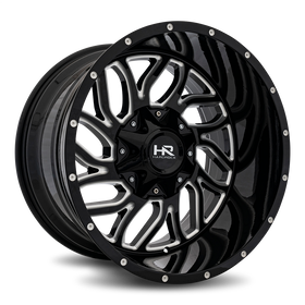 22x10 Hardrock Destroyer Gloss Black Milled 5x127/139.7 ET-25 wheel/rim