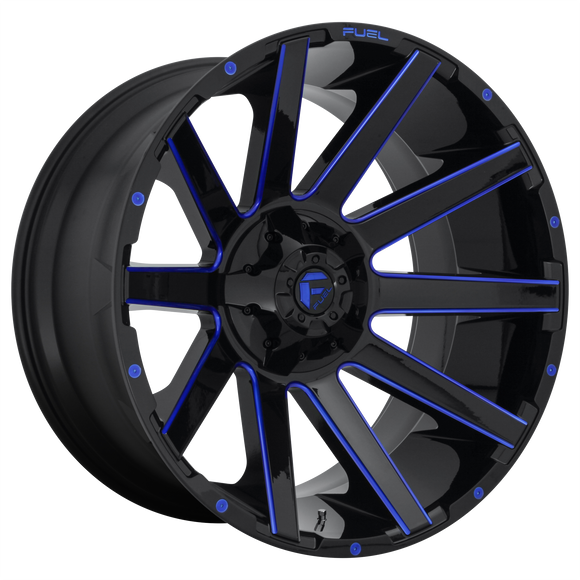 20x10 Fuel Off-Road D644 Contra Gloss Black Blue Tinted Clear 6x135 ET-19 Wheel