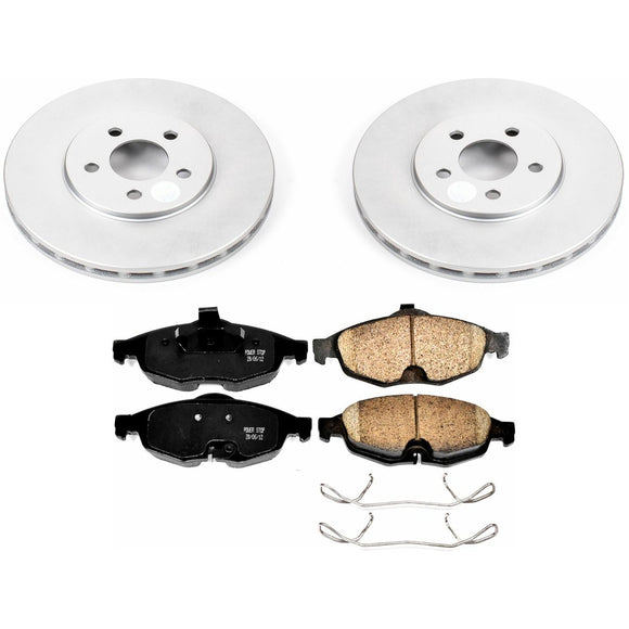 PowerStop Genuine Geomet Coated Rotor and Low-Dust Ceramic Brake Pad Kit