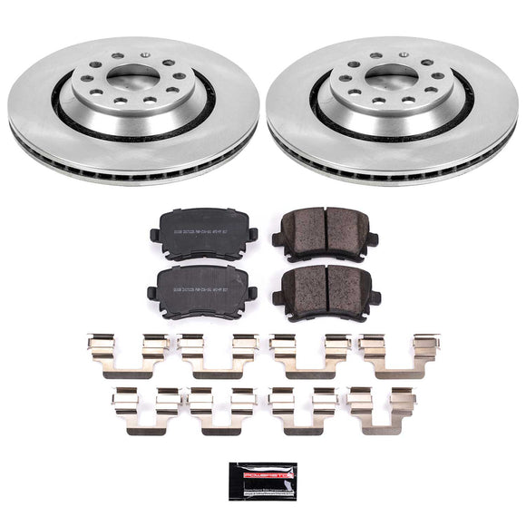PowerStop OE Stock Replacement Low-Dust Ceramic Brake Pad and Rotor Kit