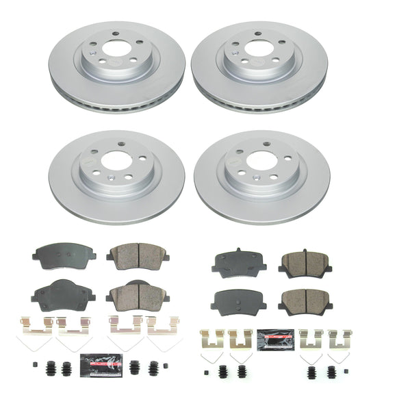 PowerStop Genuine Geomet Coated Rotor and Carbon-Fiber Ceramic Brake Pad Kit