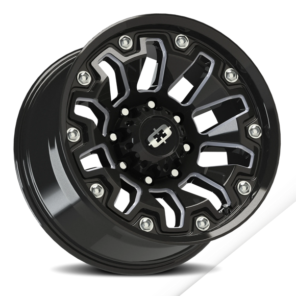 20x9 Vision 362 Armor Gloss Black Milled Spoke Wheel 8x170 ET12 CB125.2