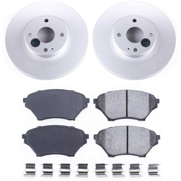 PowerStop Genuine Geomet Coated Rotor and Low-Dust Ceramic Brake Pad Kit