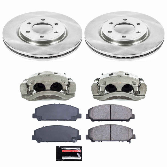 PowerStop OE Stock Replacement Low-Dust Ceramic Brake Pad, Rotor and Caliper Kit