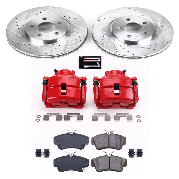 PowerStop Z23 Daily Driver Carbon-Fiber Ceramic Pads Drilled & Slotted Rotor & C