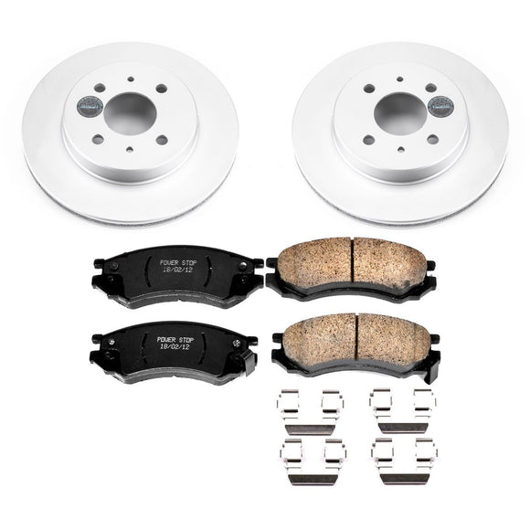 PowerStop Genuine Geomet Coated Rotor and Low-Dust Ceramic Brake Pad Kit