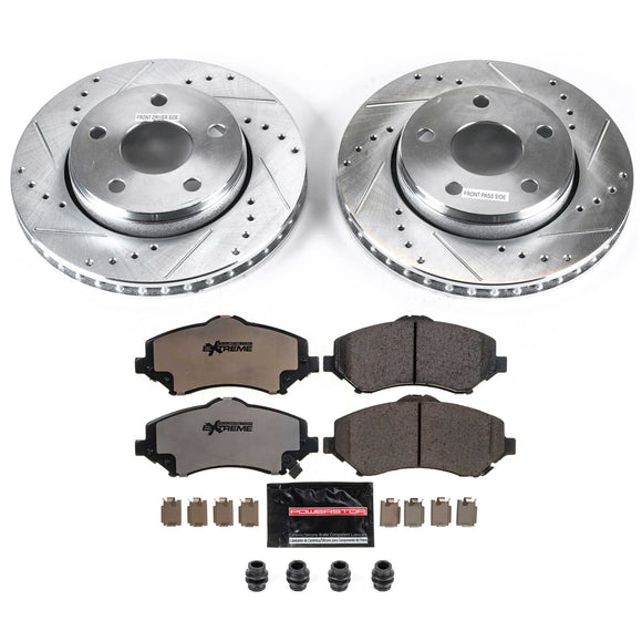 PowerStop Z36 Carbon-Fiber Ceramic Brake Pad with Drilled and Slotted Rotor Kit