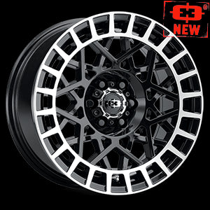 17x8 Vision 349 Savage Black Machined Lip 5x114.3 5x4.5 ET40 Wheel Rim