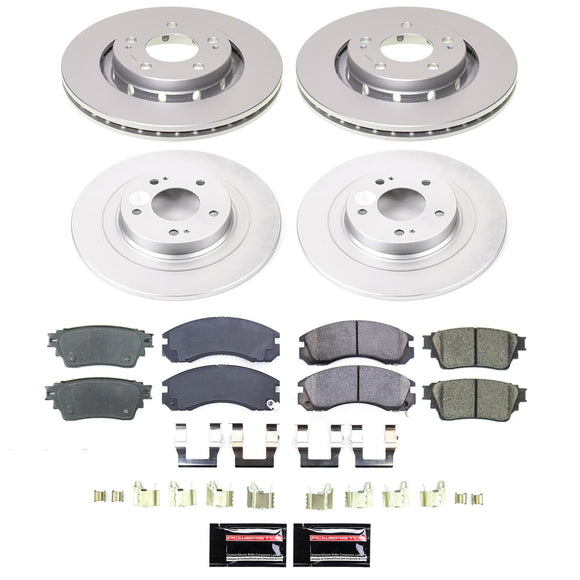PowerStop Genuine Geomet Coated Rotor and Low-Dust Ceramic Brake Pad Kit