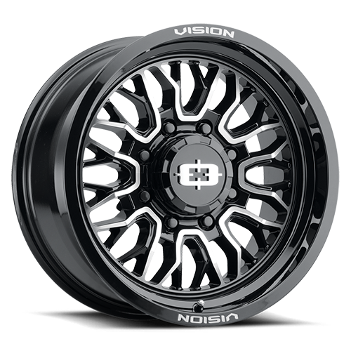18x9 Vision 402 Riot Gloss Black Machined Face Wheel 8x170 ET-12 CB125.2