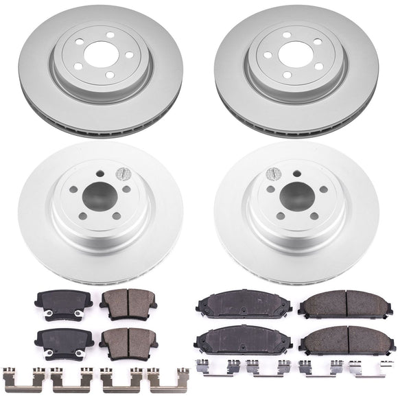 PowerStop Genuine Geomet Coated Rotor and Low-Dust Ceramic Brake Pad Kit