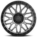 20x9 Lock Off-Road Combat Matte Grey W Matte Black Ring 5x127 ET0 Wheel