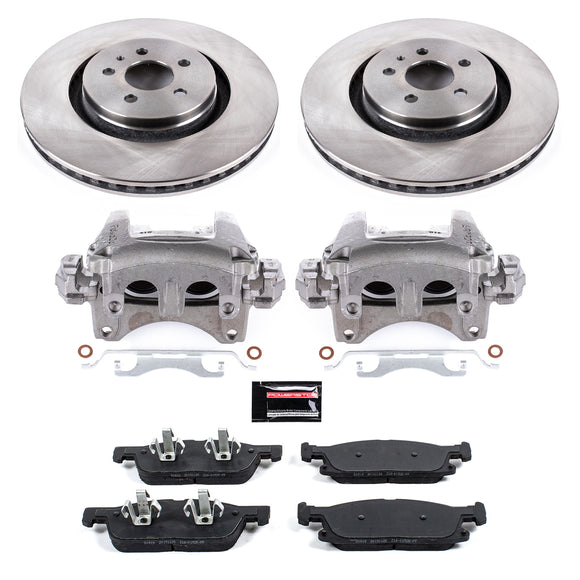 PowerStop OE Stock Replacement Low-Dust Ceramic Brake Pad, Rotor and Caliper Kit