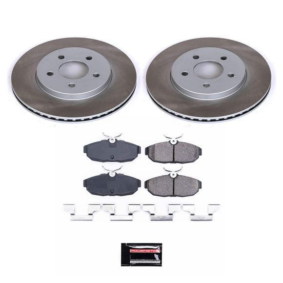 PowerStop Semi-Coated Rotor and Low-Dust Ceramic Brake Pad Kit