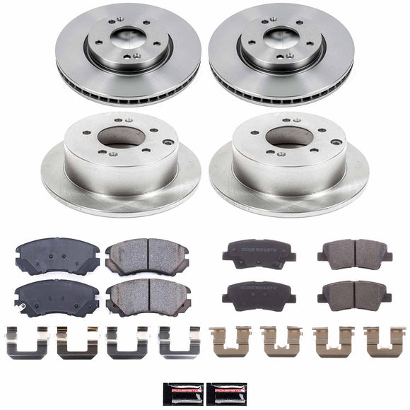 PowerStop OE Stock Replacement Low-Dust Ceramic Brake Pad and Rotor Kit