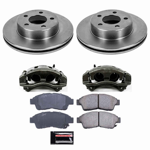 PowerStop OE Stock Replacement Low-Dust Ceramic Brake Pad, Rotor and Caliper Kit