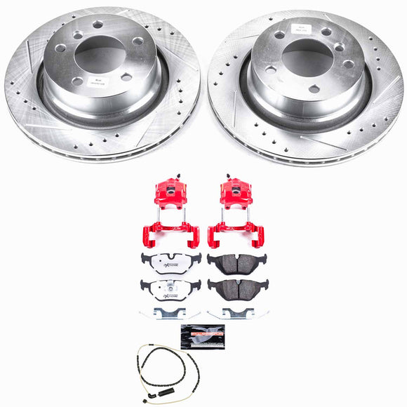 PowerStop Z26 Street Performance Ceramic Brake Pad, Drilled Slotted Rotor, and C