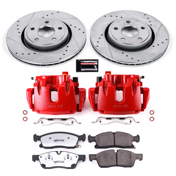 PowerStop Z36 Truck and SUV Ceramic Brake Pad, Drilled & Slotted Rotor, and Cali