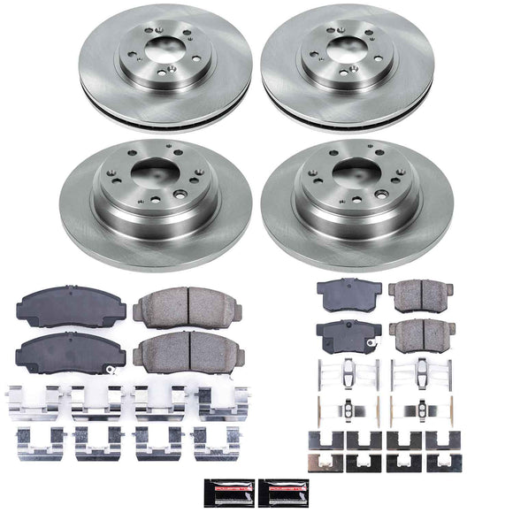 PowerStop OE Stock Replacement Low-Dust Ceramic Brake Pad and Rotor Kit