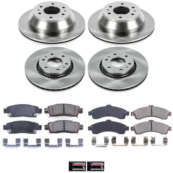 PowerStop OE Stock Replacement Low-Dust Ceramic Brake Pad and Rotor Kit