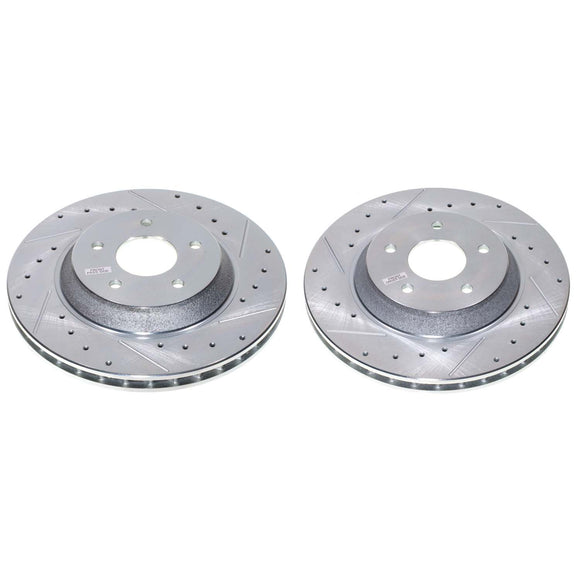 PowerStop Evolution Drilled Slotted Rotors Pair Front For Chevrolet Corvette
