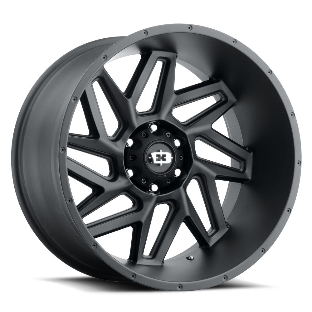 22x10 Vision 361 Spyder Satin Black 6x139.7 6x5.5 ET-19 Wheel Rim