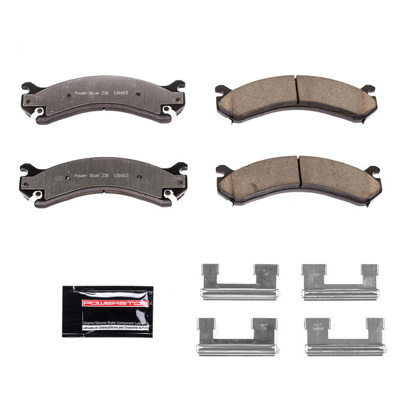 PowerStop Z36 Truck And Tow Carbon-Fiber Ceramic Brake Pads With Hardware