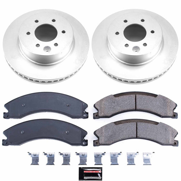 PowerStop Genuine Geomet Coated Rotor and Low-Dust Ceramic Brake Pad Kit